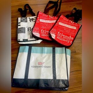 Lot of 4 reusable bags 3 lululemon & 1 vineyard vines
